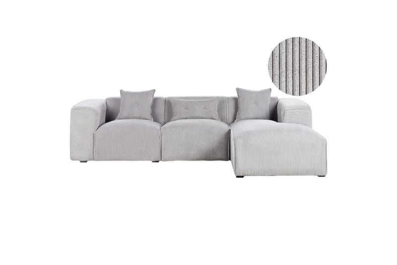 3-sitssoffa Dolva Grå, svart, Vänstervänd - Grå, svart, Vänstervänd - Möbler - Soffa - Divansoffor & schäslongsoffa