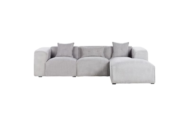 3-sitssoffa Dolva Grå, svart, Vänstervänd - Grå, svart, Vänstervänd - Möbler - Soffa - Divansoffor & schäslongsoffa