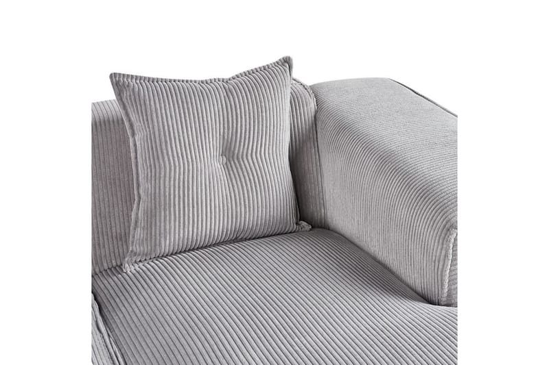 3-sitssoffa Dolva Grå, svart, Vänstervänd - Grå, svart, Vänstervänd - Möbler - Soffa - Divansoffor & schäslongsoffa