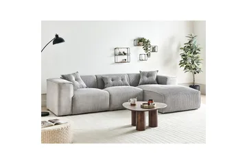 3-sitssoffa Dolva Grå, svart, Vänstervänd - Grå - Möbler - Soffa - Divansoffor & schäslongsoffa