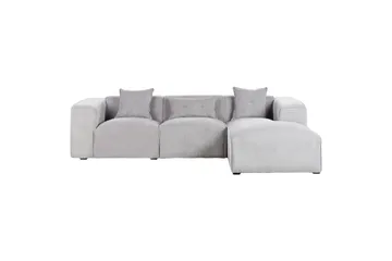 3-sitssoffa Dolva Grå, svart, Vänstervänd - Grå - Möbler - Soffa - Divansoffor & schäslongsoffa