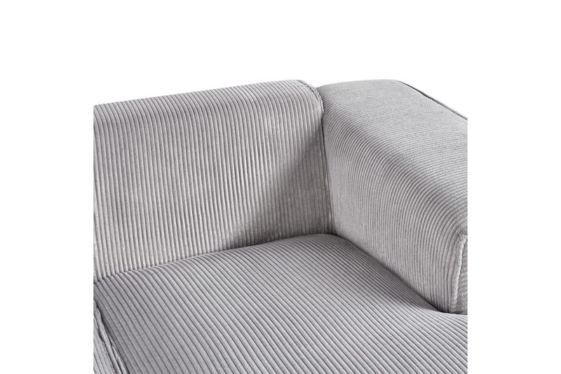 3-sitssoffa Dolva Grå, svart, Vänstervänd - Grå - Möbler - Soffa - Divansoffor & schäslongsoffa