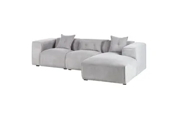 3-sitssoffa Dolva Grå, svart, Vänstervänd - Grå - Möbler - Soffa - Divansoffor & schäslongsoffa