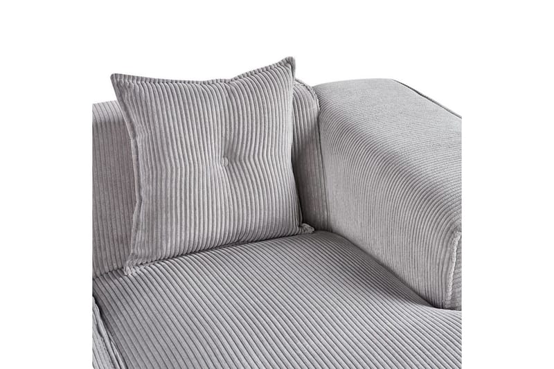 3-sitssoffa Dolva Grå, svart, Vänstervänd - Grå - Möbler - Soffa - Divansoffor & schäslongsoffa