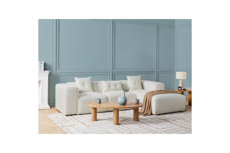 3-sitssoffa Dolva Vit, Svart, Vänstervänd - Vit, Svart, Vänstervänd - Möbler - Soffa - Divansoffor & schäslongsoffa