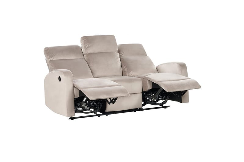 3-sitssoffa elektrisk Verdal Beige - Beige - Möbler - Soffa - Biosoffa & reclinersoffa