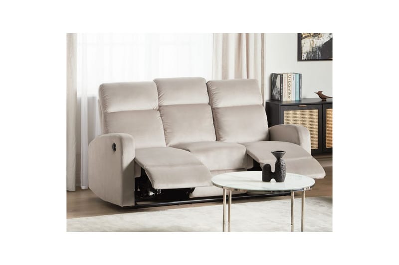 3-sitssoffa elektrisk Verdal Beige - Beige - Möbler - Soffa - Biosoffa & reclinersoffa
