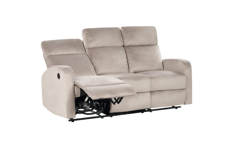 3-sitssoffa elektrisk Verdal Beige - Beige - Möbler - Soffa - Biosoffa & reclinersoffa