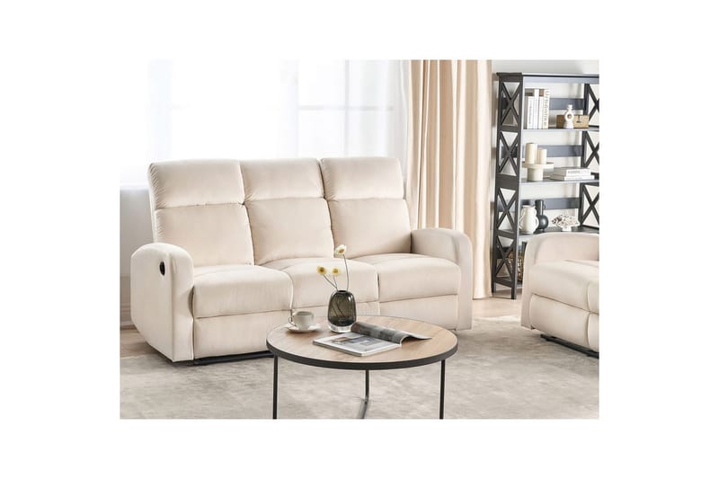 3-sitssoffa elektrisk Verdal Vit - Vit - Möbler - Soffa - Biosoffa & reclinersoffa