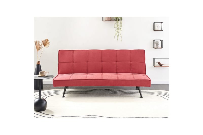 3-sitssoffa Hasle Röd, Svart - Röd, Svart - Möbler - Soffa - Bäddsoffa