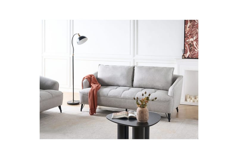3-sitssoffa Hobro Grå, svart - Grå, svart - Möbler - Soffa - 3 sits soffa