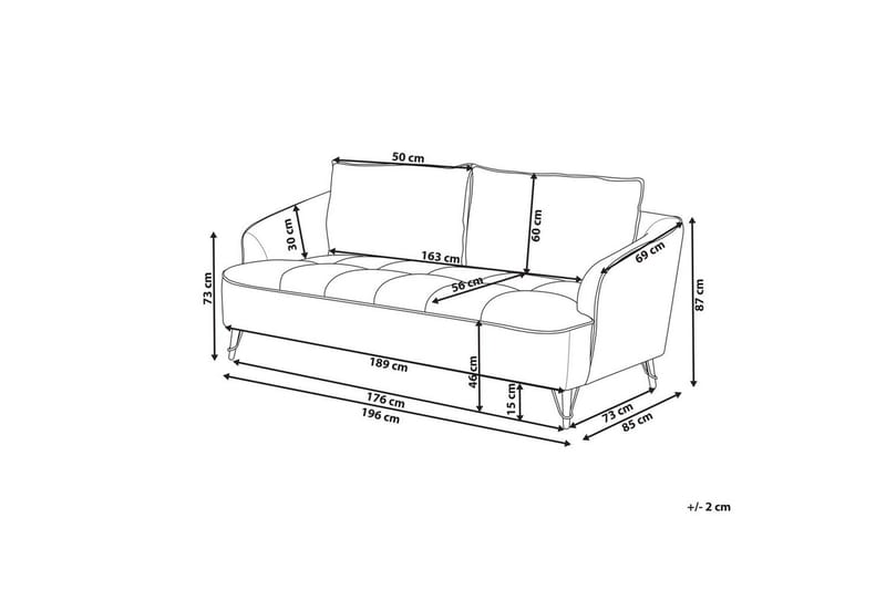 3-sitssoffa Hobro Grå, svart - Grå, svart - Möbler - Soffa - 3 sits soffa