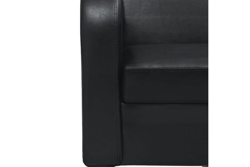 3-sitssoffa i konstläder svart - Svart - 3 sits soffa - Skinnsoffor