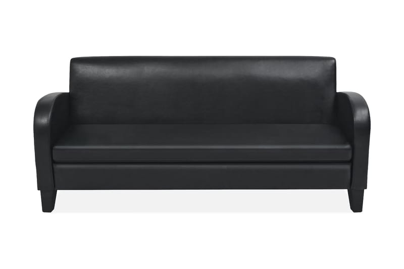 3-sitssoffa i konstläder svart - Svart - 3 sits soffa - Skinnsoffor