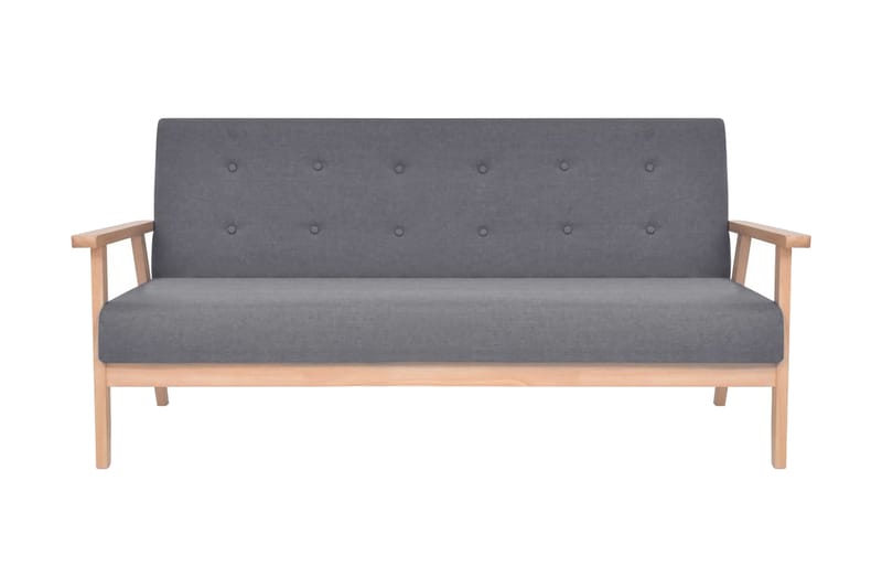 3-sitssoffa i tyg mörkgrå - Grå - 3 sits soffa