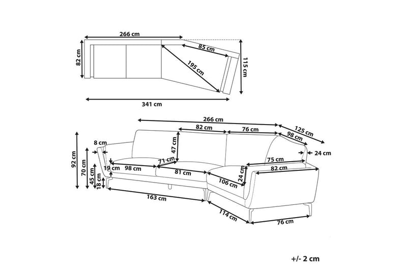 3-sitssoffa Kansseli Vit, Svart - Vit, Svart - Möbler - Soffa - 3 sits soffa