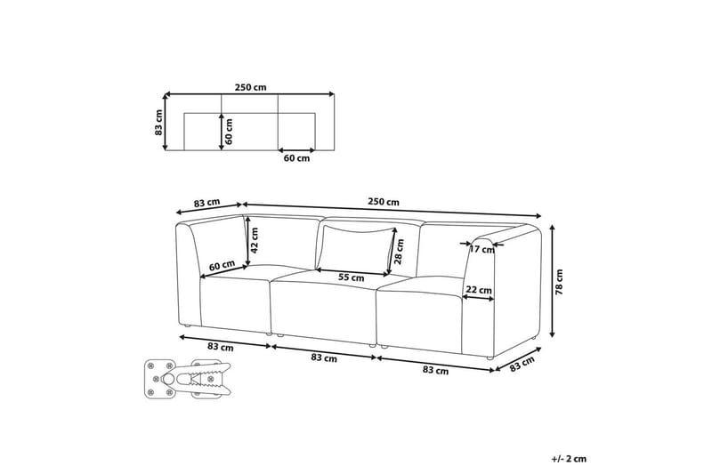 3-sitssoffa Lemvig Taupe - Taupe - Möbler - Soffa - 3 sits soffa