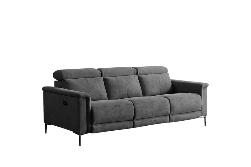3-sitssoffa Lund Antracit, Belfast tyg, Elektrisk vilstol - Antracit, Belfast tyg, Elektrisk vilstol - Möbler - Soffa - Biosoffa & reclinersoffa