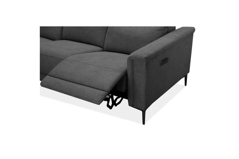 3-sitssoffa Lund Antracit, Belfast tyg, Elektrisk vilstol - Antracit, Belfast tyg, Elektrisk vilstol - Möbler - Soffa - Biosoffa & reclinersoffa