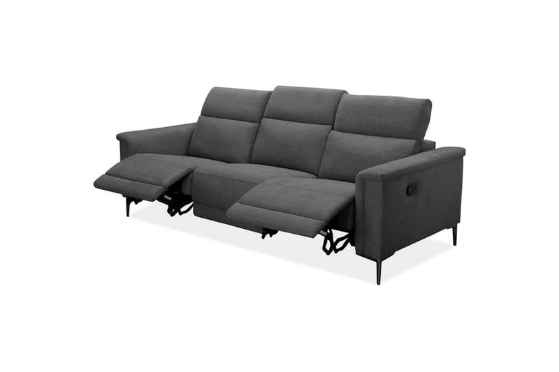 3-sitssoffa Lund Antracit, Belfast tyg, Manuell vilstol - Antracit, Belfast tyg, Manuell vilstol - Möbler - Soffa - Biosoffa & reclinersoffa