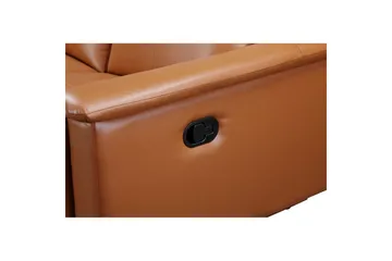 3-sitssoffa Lund Cognac, PU, Manuell vilstol - Cognac, PU, Manuell vilstol - Möbler - Soffa - 3 sits soffa