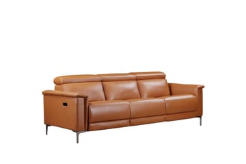 3-sitssoffa Lund Cognac, PU, Elektrisk vilstol