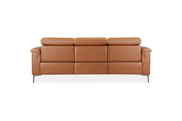 3-sitssoffa Lund Cognac, PU, Manuell vilstol - Cognac, PU, Manuell vilstol - Möbler - Soffa - 3 sits soffa