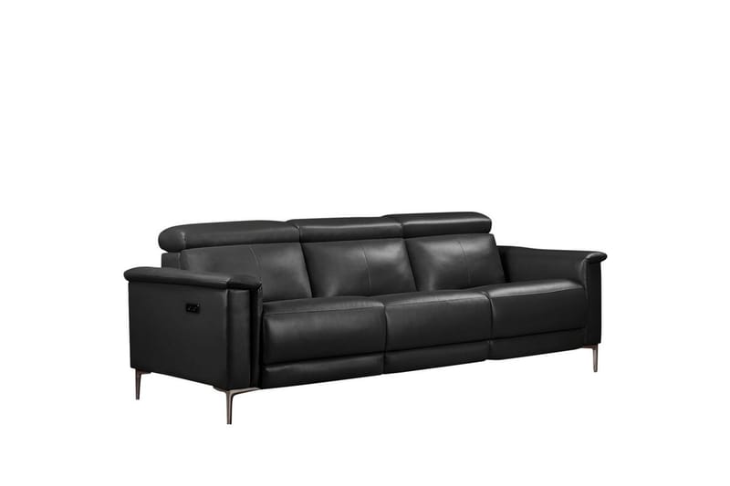 3-sitssoffa Lund Grå, Läder/PU, Elektrisk vilstol - Grå, Läder/PU, Elektrisk vilstol - Möbler - Soffa - Skinnsoffor