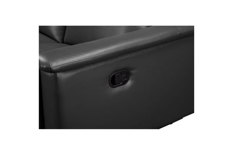 3-sitssoffa Lund Grå, Läder/PU, Manuell vilstol - Grå, Läder/PU, Manuell vilstol - Möbler - Soffa - 3 sits soffa