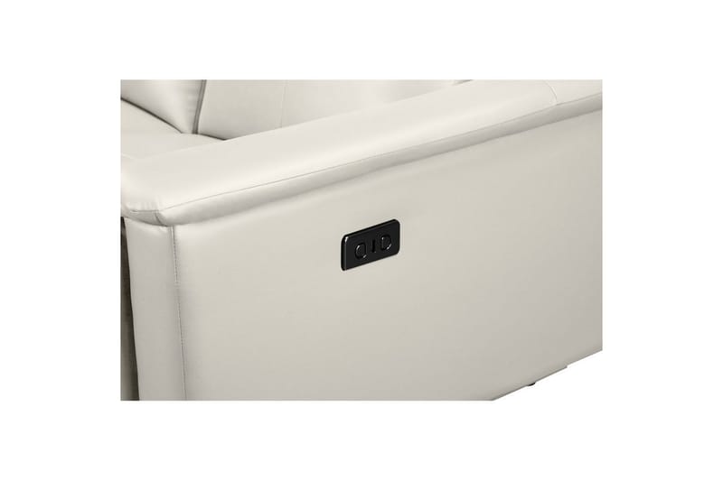 3-sitssoffa Lund Kräm, Läder/PU, Elektrisk vilstol - Kräm, Läder/PU, Elektrisk vilstol - Möbler - Soffa - Skinnsoffor