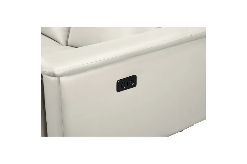 3-sitssoffa Lund Kräm, Läder/PU, Elektrisk vilstol - Kräm, Läder/PU, Elektrisk vilstol - Möbler - Soffa - 3 sits soffa