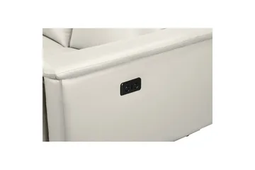 3-sitssoffa Lund Kräm, Läder/PU, Elektrisk vilstol - Kräm, Läder/PU, Elektrisk vilstol - Möbler - Soffa - 3 sits soffa