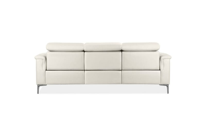 3-sitssoffa Lund Kräm, Läder/PU, Manuell vilstol - Kräm, Läder/PU, Manuell vilstol - Möbler - Soffa - Skinnsoffor
