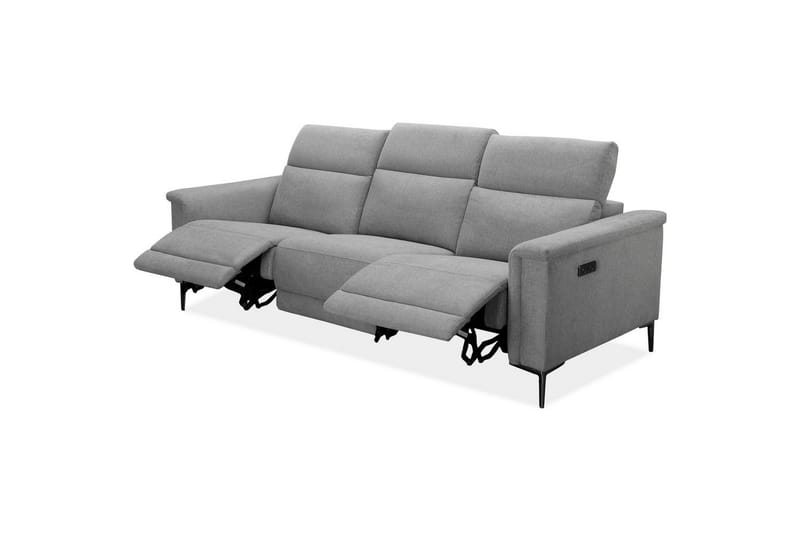 3-sitssoffa Lund Ljusgrå, Belfast tyg, Elektrisk vilstol - Ljusgrå, Belfast tyg, Elektrisk vilstol - Möbler - Soffa - 3 sits soffa