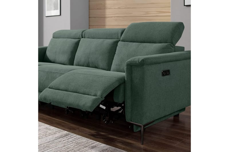 3-sitssoffa Lund Mörkgrön, Belfast tyg, Elektrisk vilstol - Mörkgrön, Belfast tyg, Elektrisk vilstol - Möbler - Soffa - 3 sits soffa