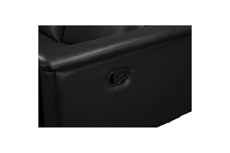 3-sitssoffa Lund Svart, PU, Manuell vilstol - Svart, PU, Manuell vilstol - Möbler - Soffa - 3 sits soffa