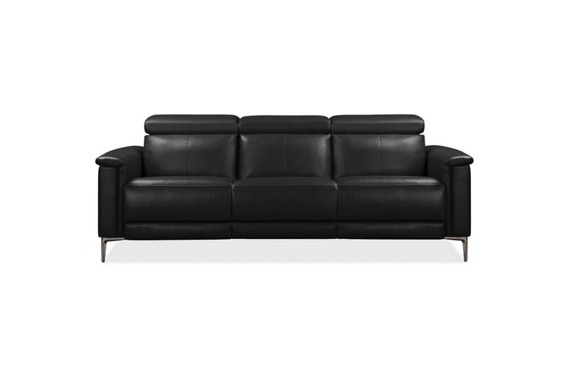 3-sitssoffa Lund Svart, PU, Manuell vilstol - Svart, PU, Manuell vilstol - Möbler - Soffa - 3 sits soffa