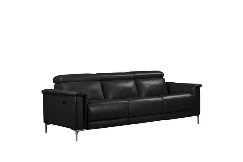 3-sitssoffa Lund Svart, PU, Elektrisk vilstol - Svart, PU, Elektrisk vilstol - Möbler - Soffa - Biosoffa & reclinersoffa