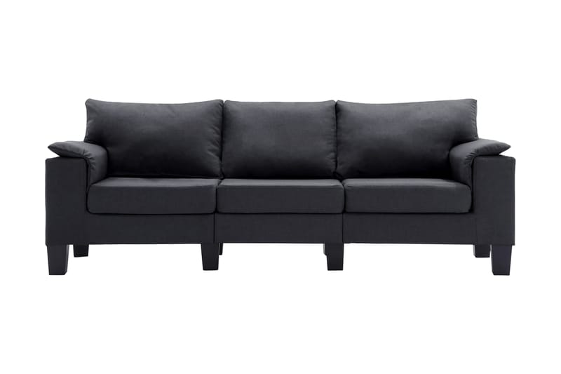 3-sitssoffa mörkgrå tyg - Grå - 3 sits soffa