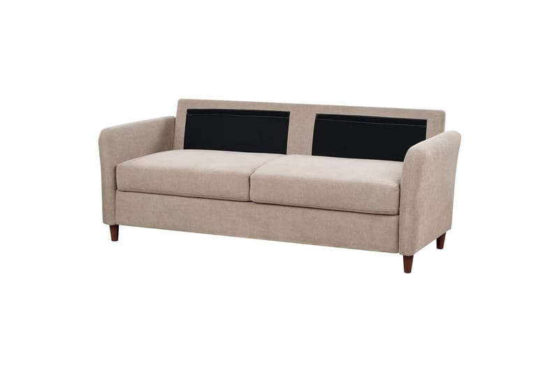 3-sitssoffa Mare Beige, mörkt trä - Beige, mörkt trä - Möbler - Soffa - Bäddsoffa