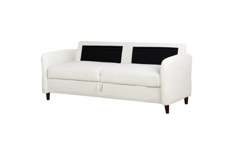 3-sitssoffa Mare Vitt, mörkt trä - Vit - Möbler - Soffa - Bäddsoffa