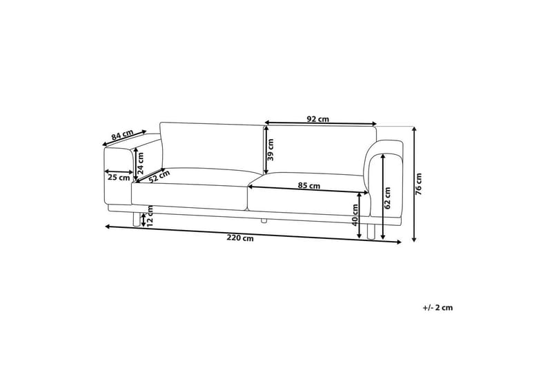 3-sitssoffa Nivala Vit - Vit - Möbler - Soffa - 3 sits soffa