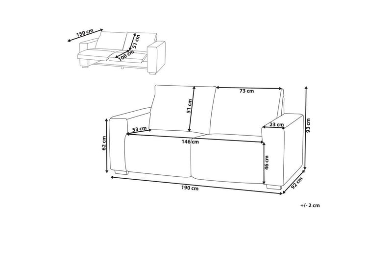 3-sitssoffa Nukari Orange, Svart - Orange - Möbler - Soffa - 3 sits soffa