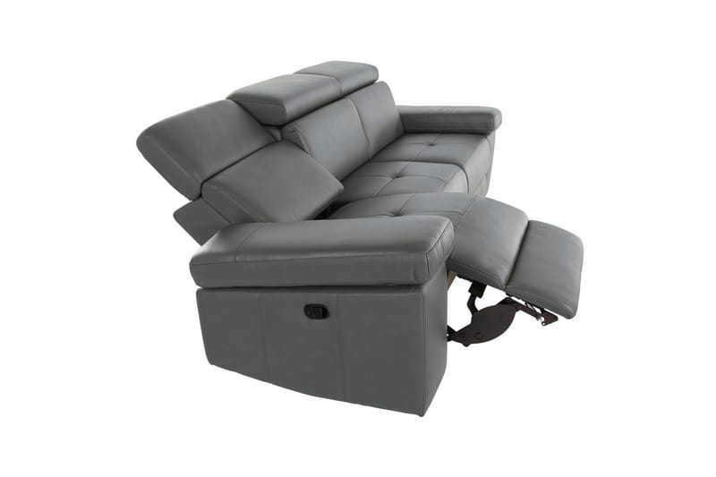 3-sitssoffa Rayland Grå, Läder/PU, Elektrisk vilstol - Grå, Läder/PU, Elektrisk vilstol - Möbler - Soffa - 3 sits soffa