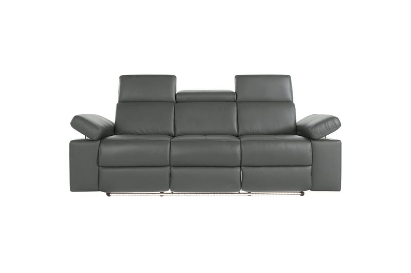 3-sitssoffa Rayland Grå, Läder/PU, Manuell vilstol - Grå, Läder/PU, Manuell vilstol - Möbler - Soffa - Biosoffa & reclinersoffa