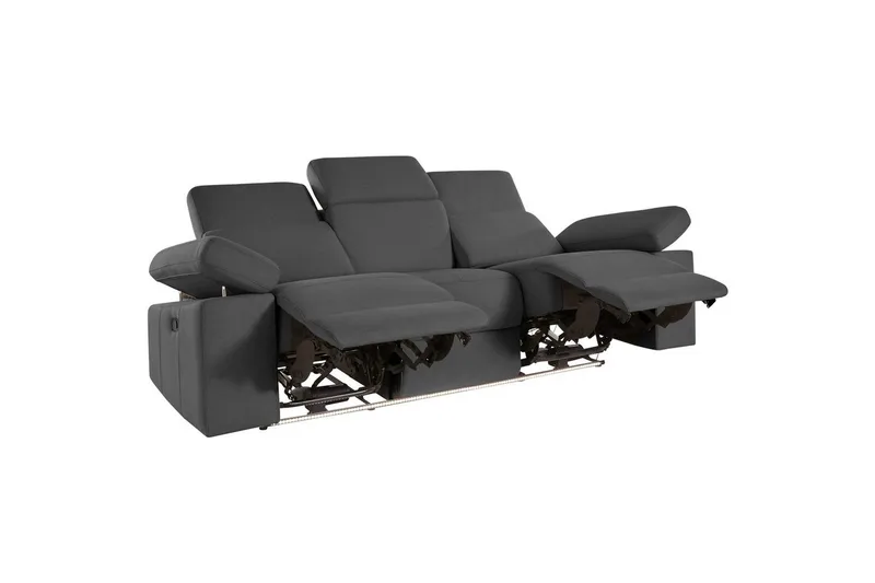 3-sitssoffa Rayland Grå, Sunday tyg, Manuell vilstol - Grå, Sunday tyg, Manuell vilstol - Möbler - Soffa - 3 sits soffa