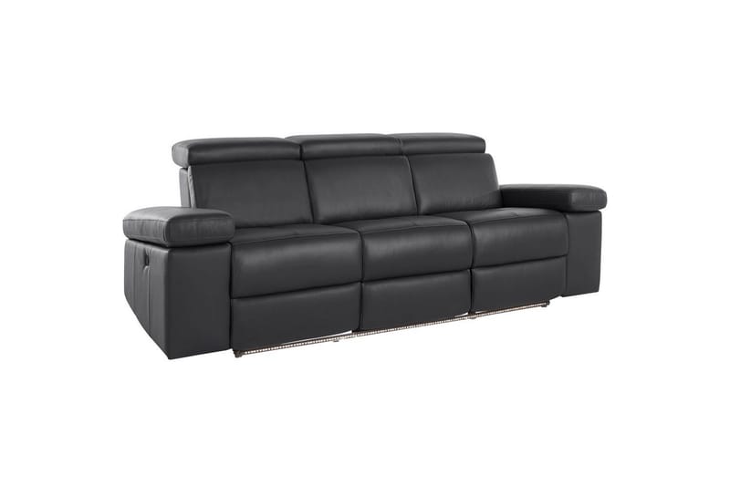3-sitssoffa Rayland Svart, PU, Manuell vilstol - Svart, PU, Manuell vilstol - Möbler - Soffa - Biosoffa & reclinersoffa
