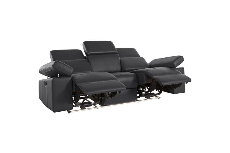 3-sitssoffa Rayland Svart, PU, Manuell vilstol - Svart, PU, Manuell vilstol - Möbler - Soffa - Biosoffa & reclinersoffa