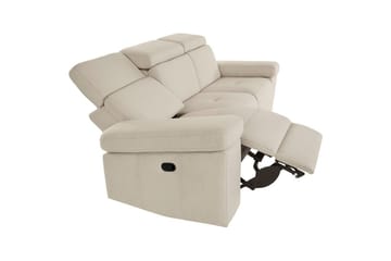 3-sitssoffa Rayland Vit, Sunday tyg, Elektrisk vilstol - Vit, Sunday tyg, Elektrisk vilstol - Möbler - Soffa - 3 sits soffa