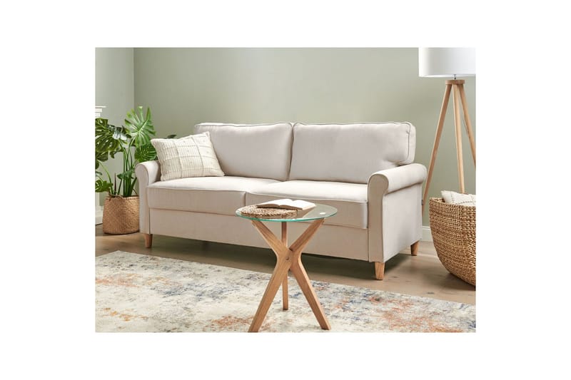 3-sitssoffa Ronneby Beige, ljust trä - Beige, ljust trä - Möbler - Soffa - 3 sits soffa